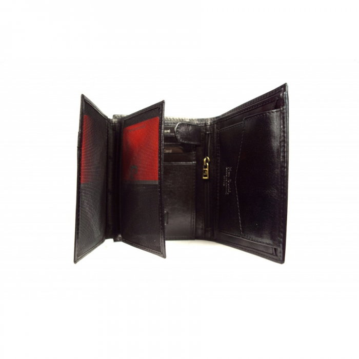 Portofel unisex PORMGP14 Negru cu Rosu, Piele naturala [2]