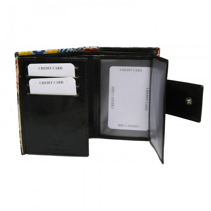 Portofel dama din piele naturala cu model floral  PORT632 [2]