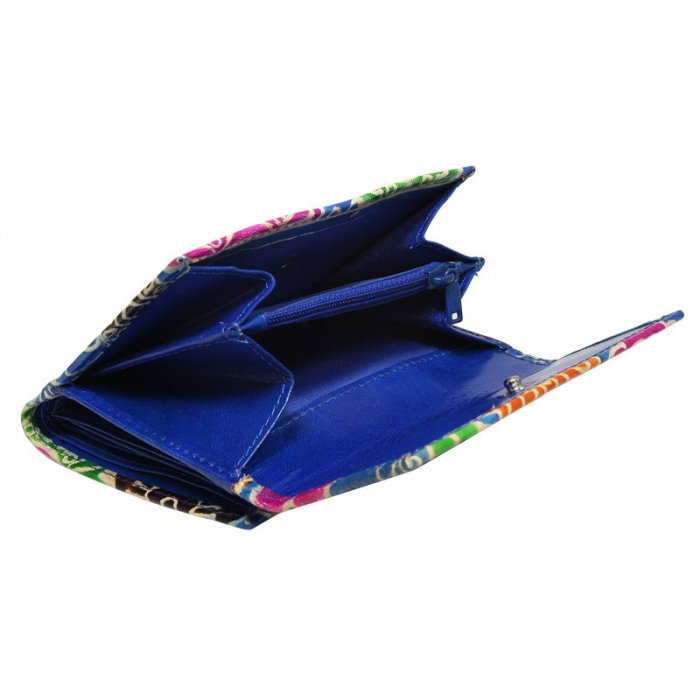 Portofel dama din piele naturala cu model floral  PORT633 [3]