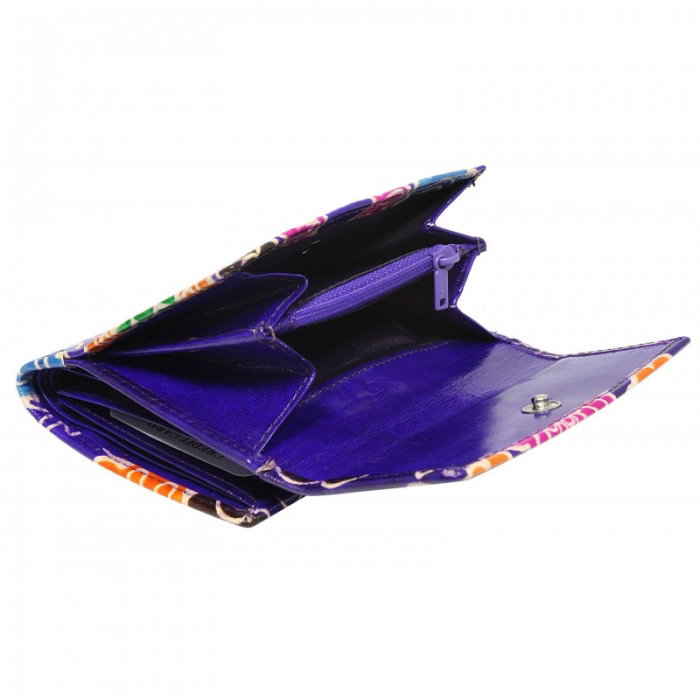 Portofel dama din piele naturala cu model floral  PORT634 [3]