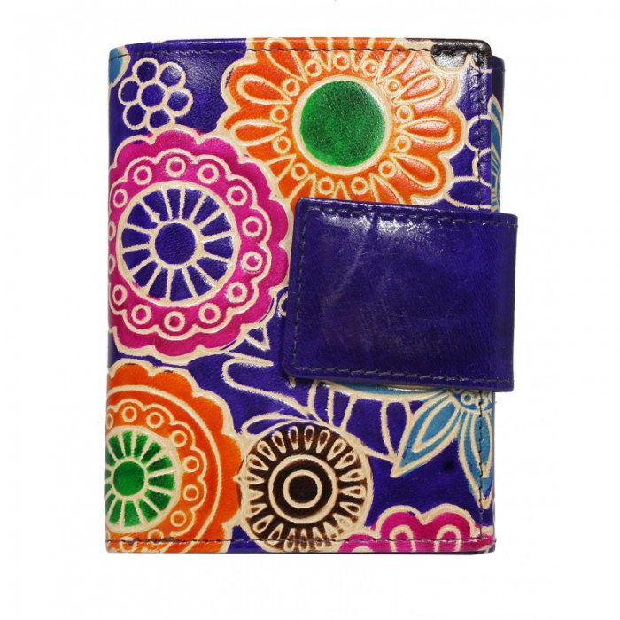 Portofel dama din piele naturala cu model floral  PORT634 [1]