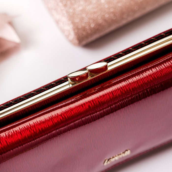 Portofel dama din piele naturala PORTG504, Rosu, Lorenti, RFID [12]