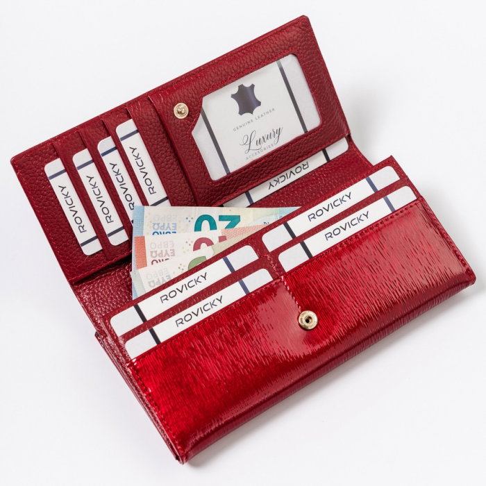 Portofel dama din piele naturala PORTG504, Rosu, Lorenti, RFID [8]