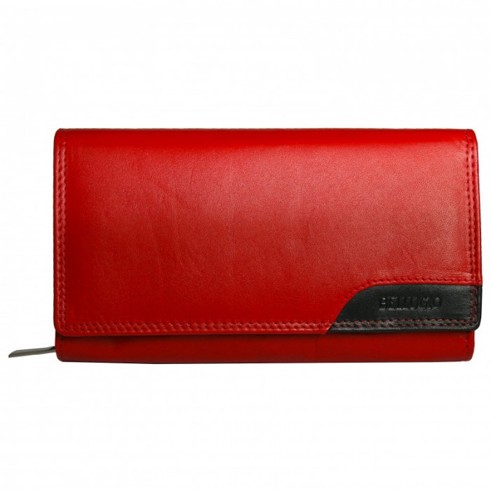 Portofel dama piele naturala Bellugio PORT538 Rosu si Negru [1]