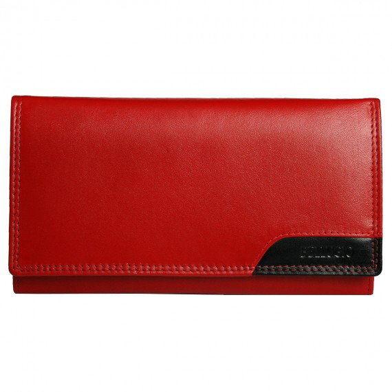 Portofel dama piele naturala Bellugio PORT500 Rosu si Negru [1]