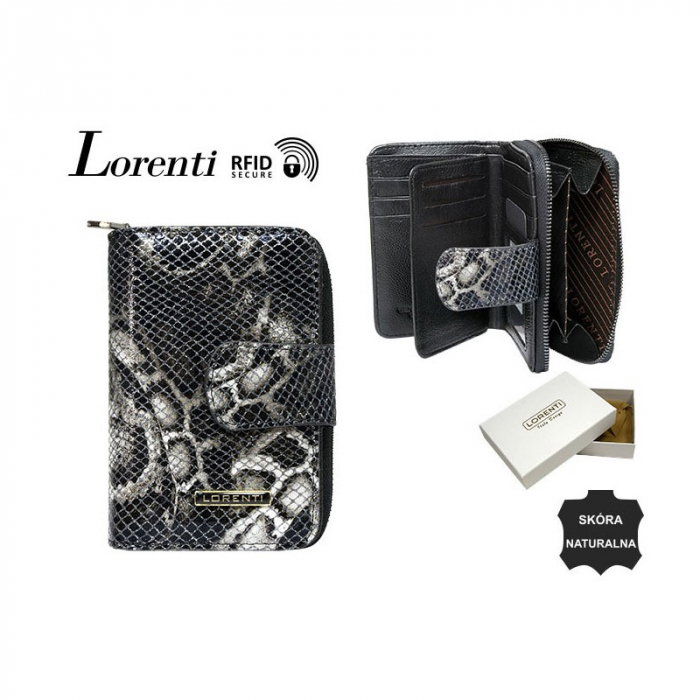 Portofel dama piele naturala Lorenti PORTG413 Negru Piton, cu RFID [3]