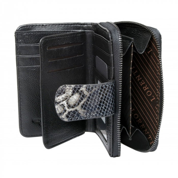 Portofel dama piele naturala Lorenti PORTG413 Negru Piton, cu RFID [2]