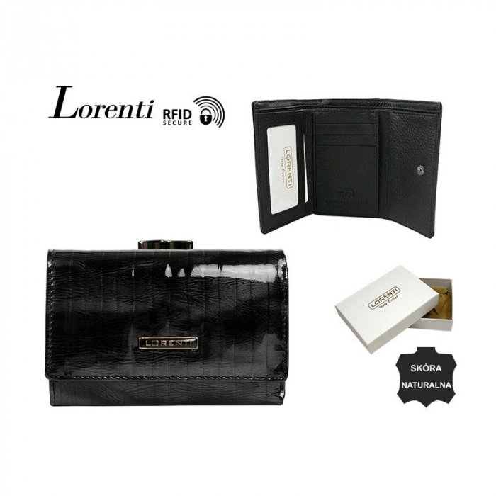 Portofel dama piele naturala Lorenti PORTG412 Negru, cu RFID [7]