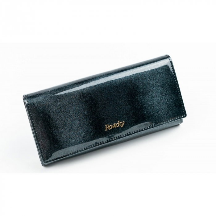 Portofel de lux pentru dama din piele naturala lacuita PORTG004, Negru [1]