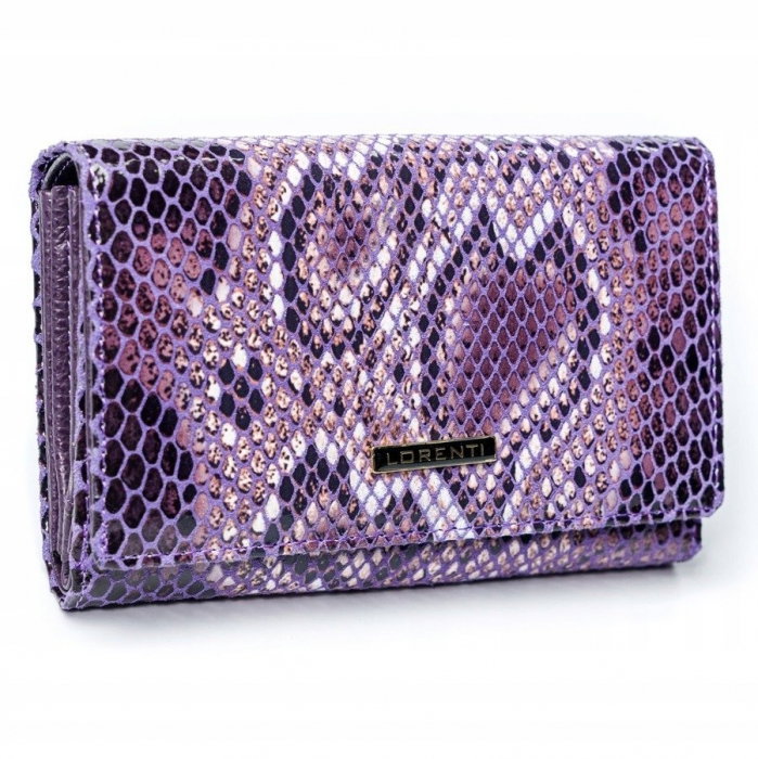 Portofel de lux pentru dama din piele naturala PORTG009 model sarpe, Lila [1]
