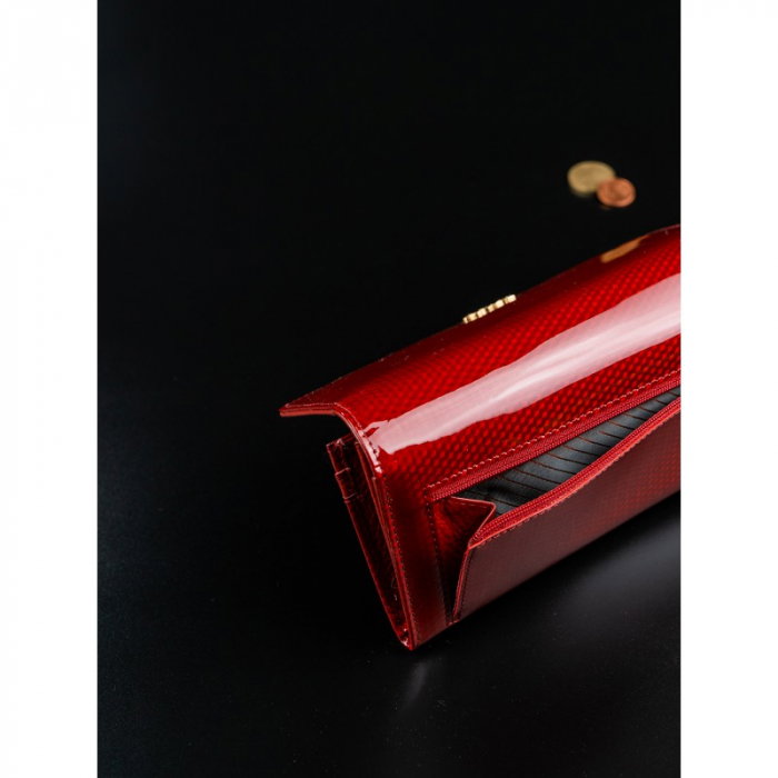Portofel de lux pentru dama din piele naturala PORTG012, Rosu [10]