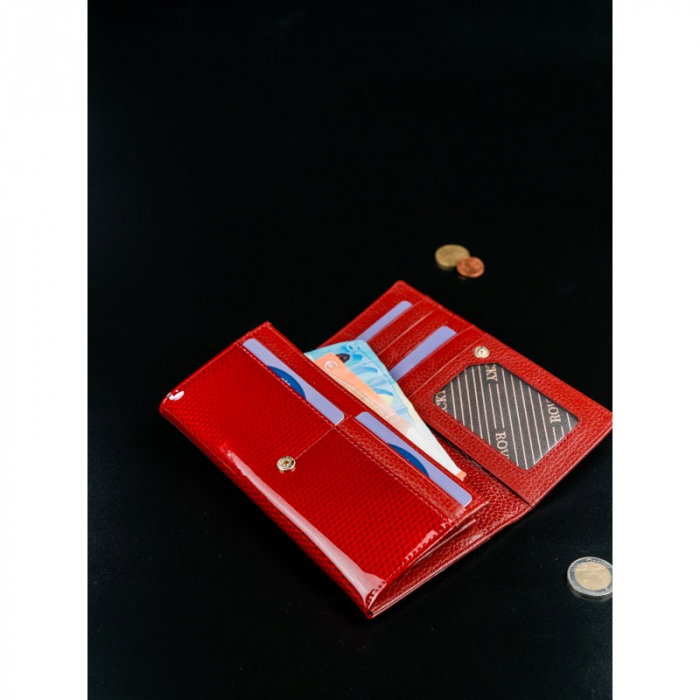 Portofel de lux pentru dama din piele naturala PORTG012, Rosu [8]