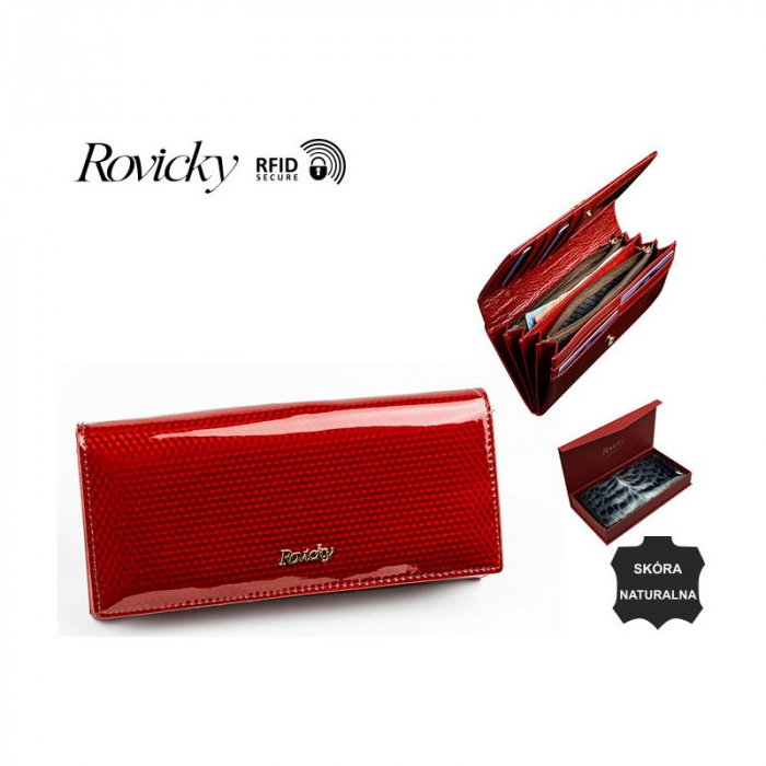 Portofel de lux pentru dama din piele naturala PORTG012, Rosu [13]