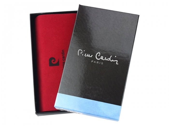 Portofel de lux pt. dama din piele naturala cu frunze Pierre Cardin PORT603 Negru [7]