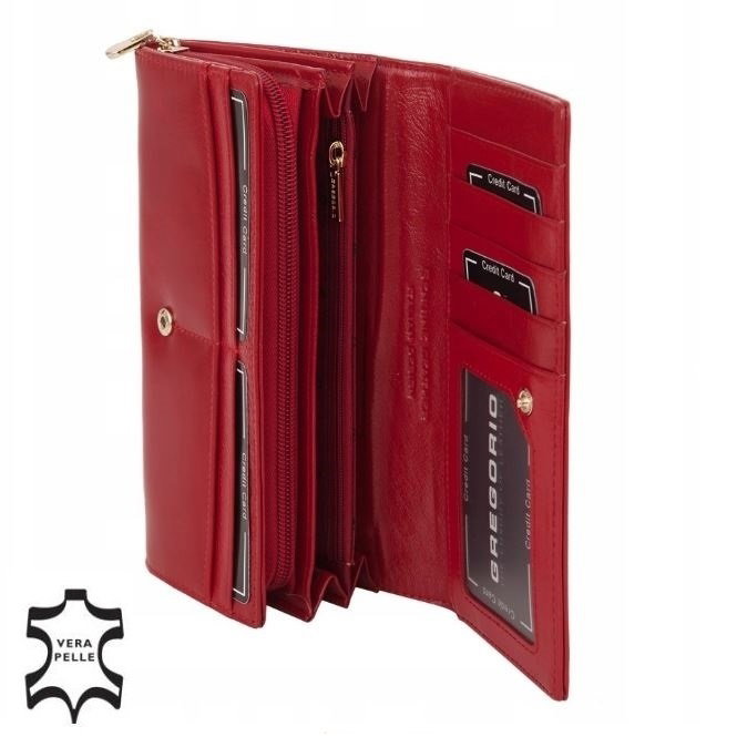 Portofel de lux pt. dama din piele naturala Gregorio PORT512 Rosu [2]
