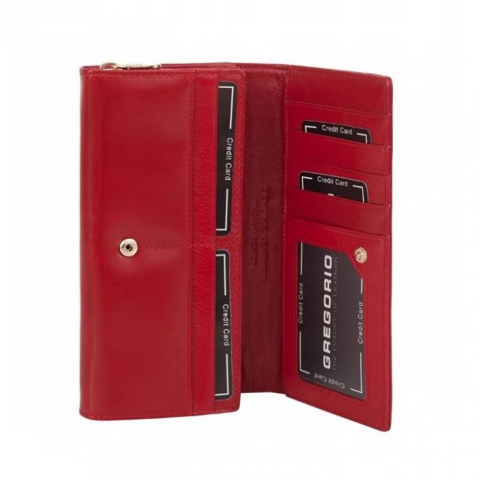 Portofel de lux pt. dama din piele naturala Gregorio PORT512 Rosu [3]