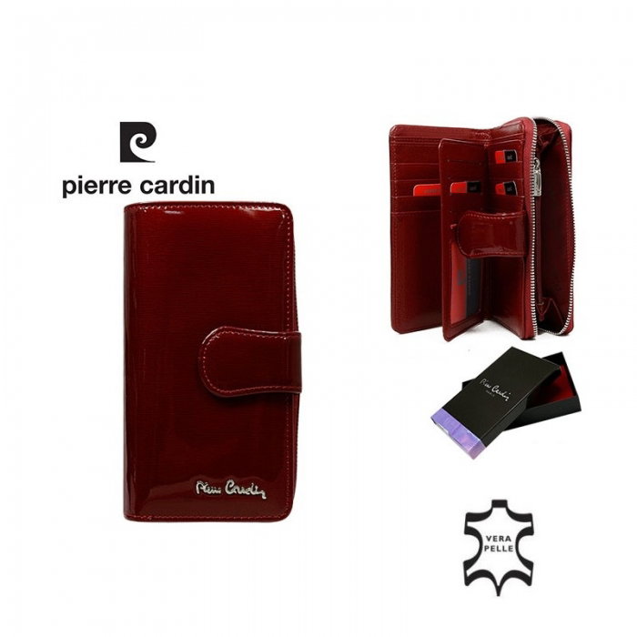 Portofel de lux pt. dama din piele naturala Pierre Cardin PORT506 Rosu [3]