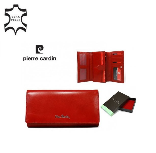 Portofel de lux pt. dama din piele naturala Pierre Cardin PORT600 Rosu [3]