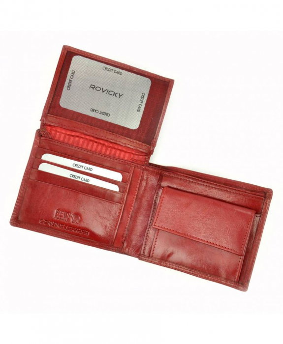 Portofel de Lux Rosu piele naturala Rovicky PORTG036 UNISEX [9]