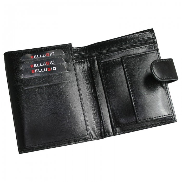 Portofel din piele naturala pentru barbati Bellugio PORM551 Negru [2]