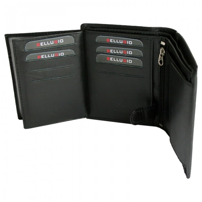 Portofel din piele naturala pentru barbati Bellugio PORM553 Negru [3]