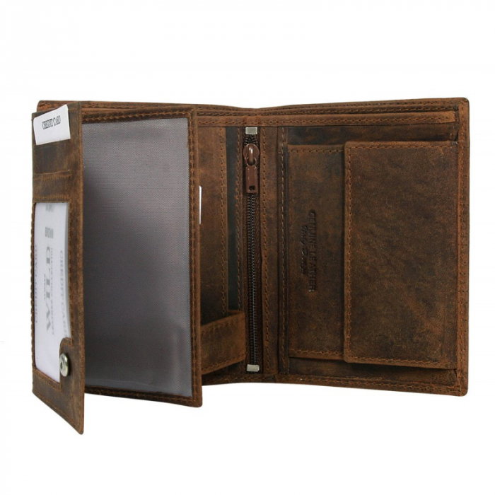 Portofel barbati, Wild, PORMG056, din piele naturala, Maro [2]