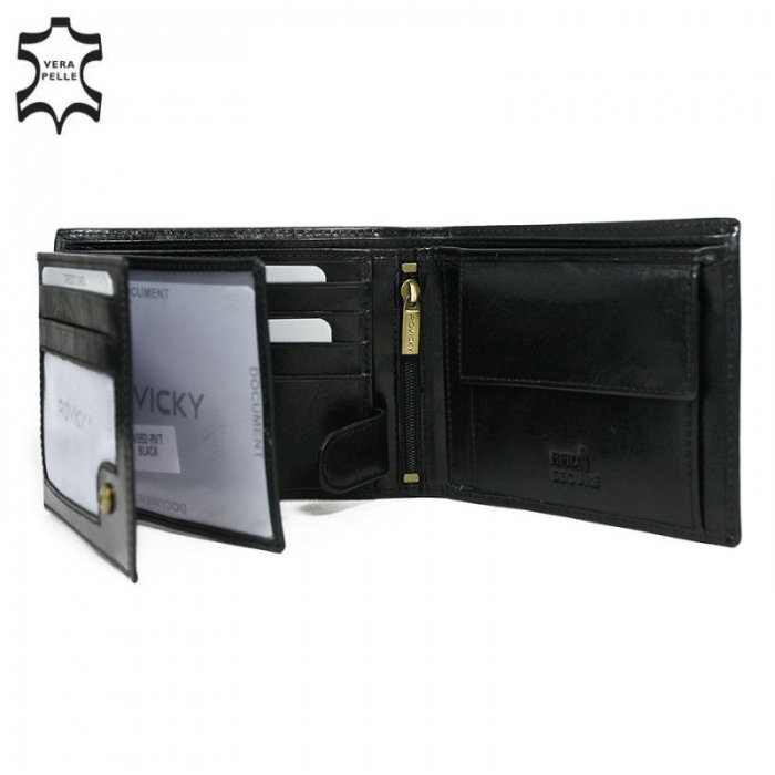 Portofel din piele naturala pt. barbati Rovicky PORM301 Negru [2]