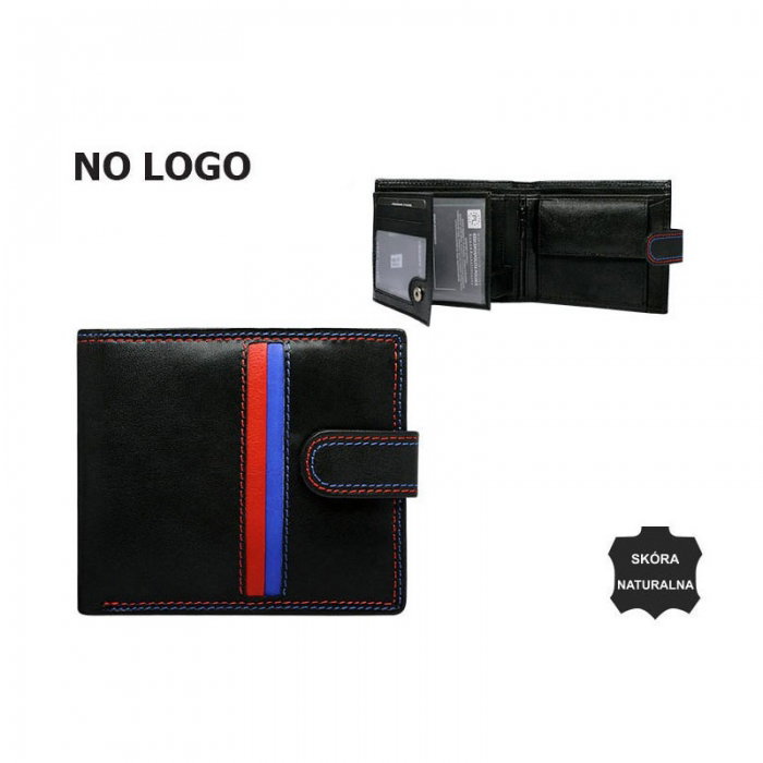 Portofel in culorile clubului Steaua Bucuresti (FCSB) din piele naturala  PORM209 Negru [3]