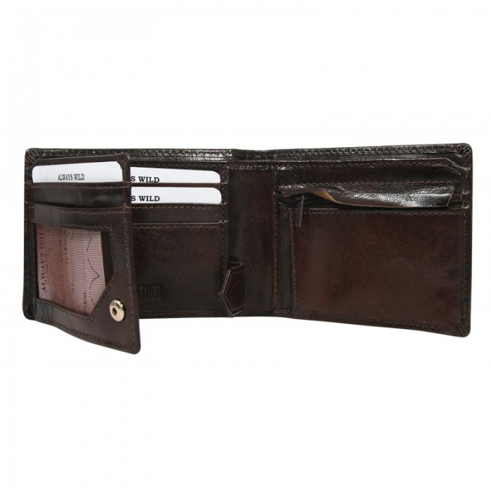 Portofel minimalist barbati din piele naturala Wild PORM592 Maron [2]