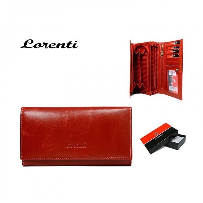 Portofel rosu de dama din piele naturala Lorenti PORT629 [3]