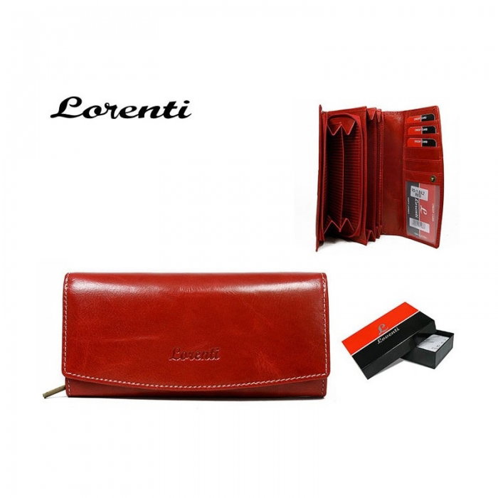 Portofel rosu de dama din piele naturala Lorenti PORT630 [3]