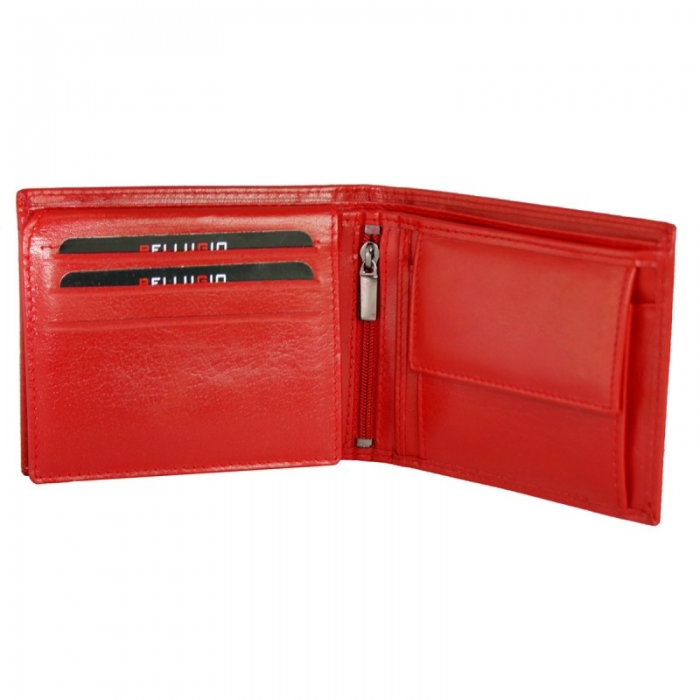 Portofel de Lux Rosu piele naturala Bellugio PORM900 UNISEX [2]