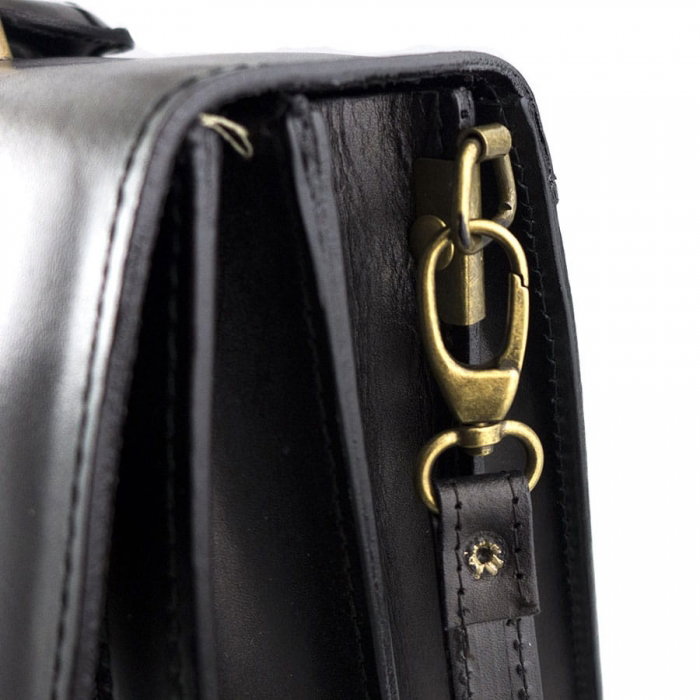 Servieta din piele naturala Neagra, incapatoare- GEA402 [7]