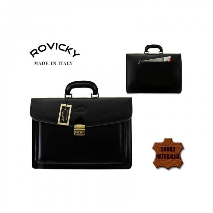 Servieta din piele naturala incapatoare marca Rovicky, Made in Italy - GEA403 [2]