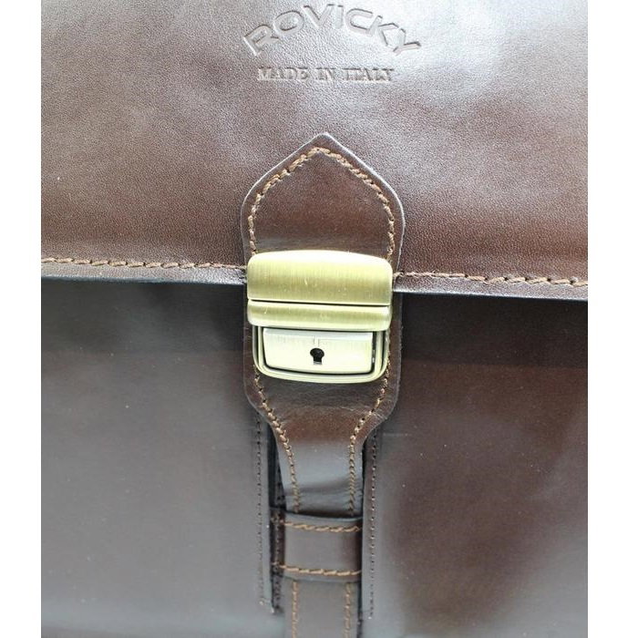 Servieta din piele naturala incapatoare marca Rovicky, Made in Italy - GEA405 [6]