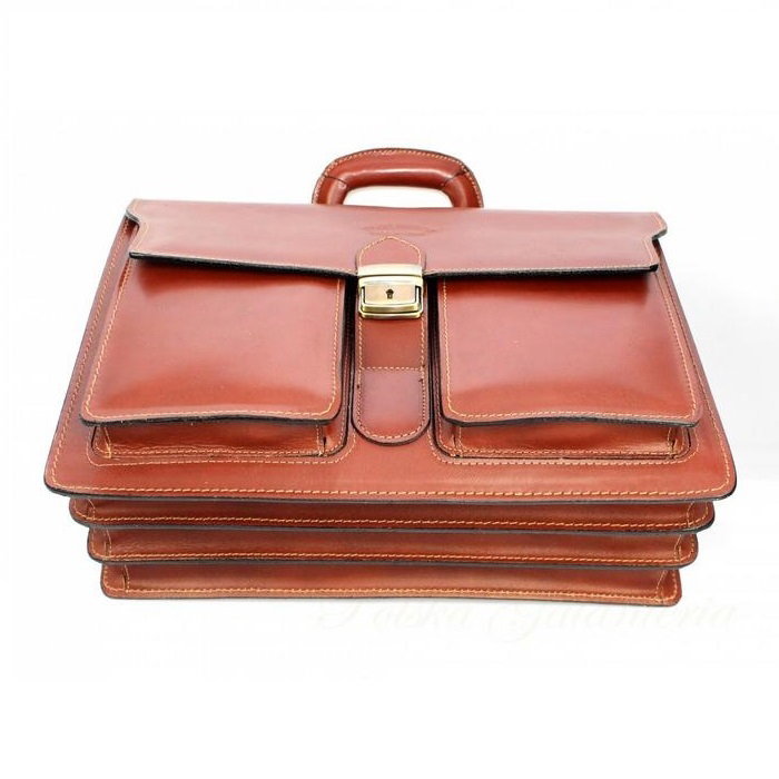 Servieta din piele naturala incapatoare marca Rovicky, Made in Italy - GEA406 [3]