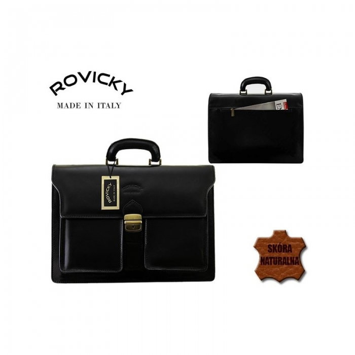 Servieta din piele naturala incapatoare marca Rovicky, Made in Italy - GEA407 [2]