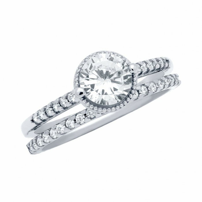 Set 2 inele Eternity din argint cu zirconii [1]