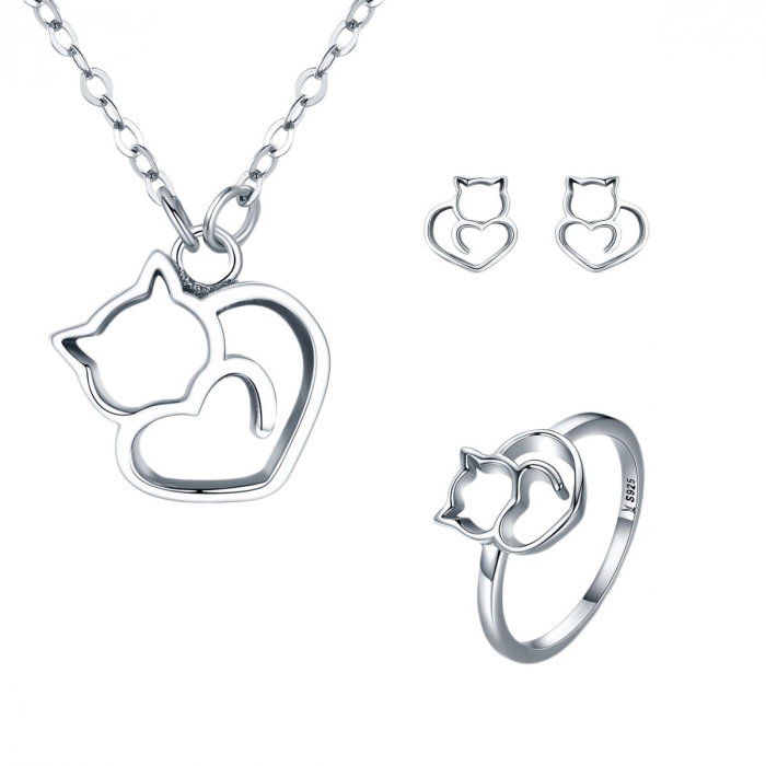 Set argint 925 cu pisicute iubitoare [1]