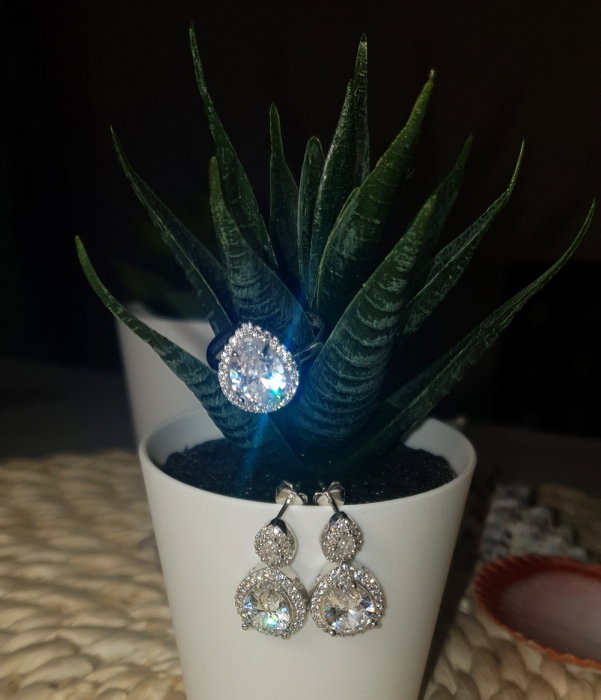 Set argint 925 rodiat cu zirconii albe - Be Elegant STU0033 [2]