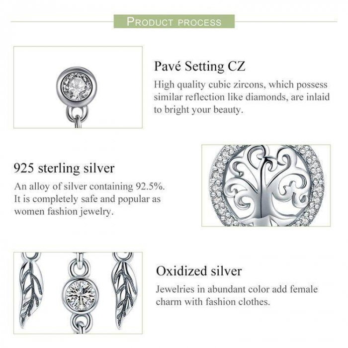 Set argint cercei si colier cu Dreamcatcher si Copacul Vietii [6]