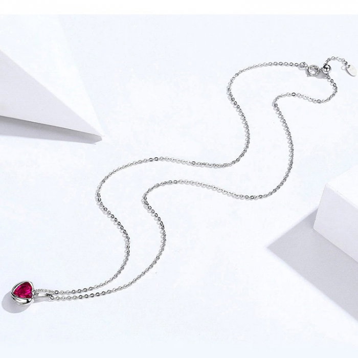 Set argint colier si cercei cu inimioare si aripi de inger protector [6]