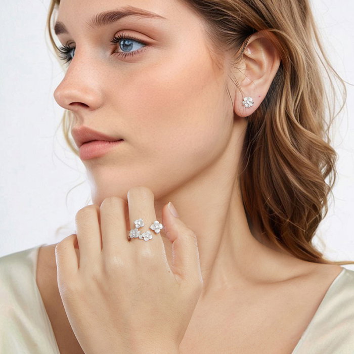 Set argint cu flori [5]