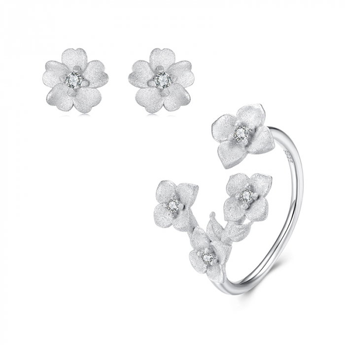 Set argint cu flori [1]