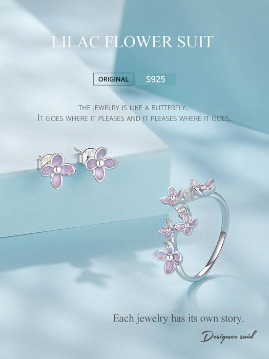 Set argint cu flori de liliac [9]