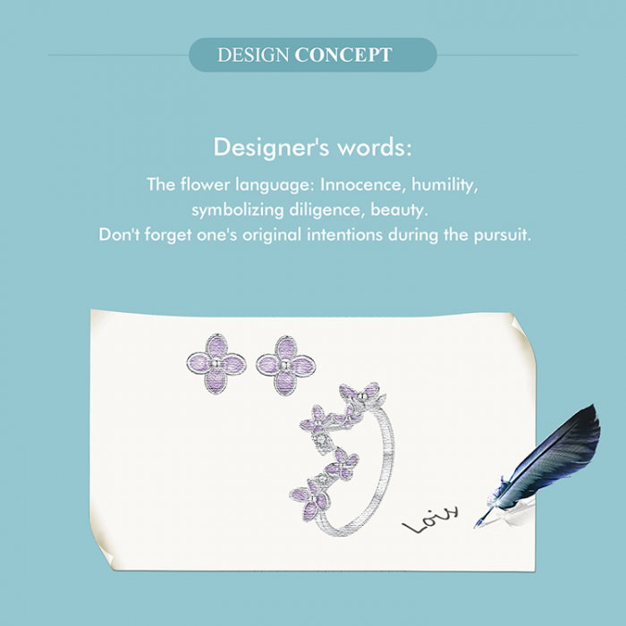 Set argint cu flori de liliac [8]