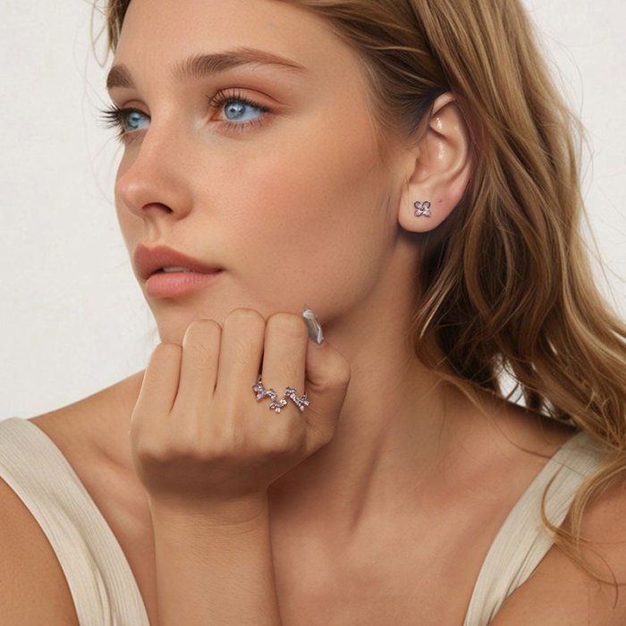 Set argint cu flori de liliac [6]