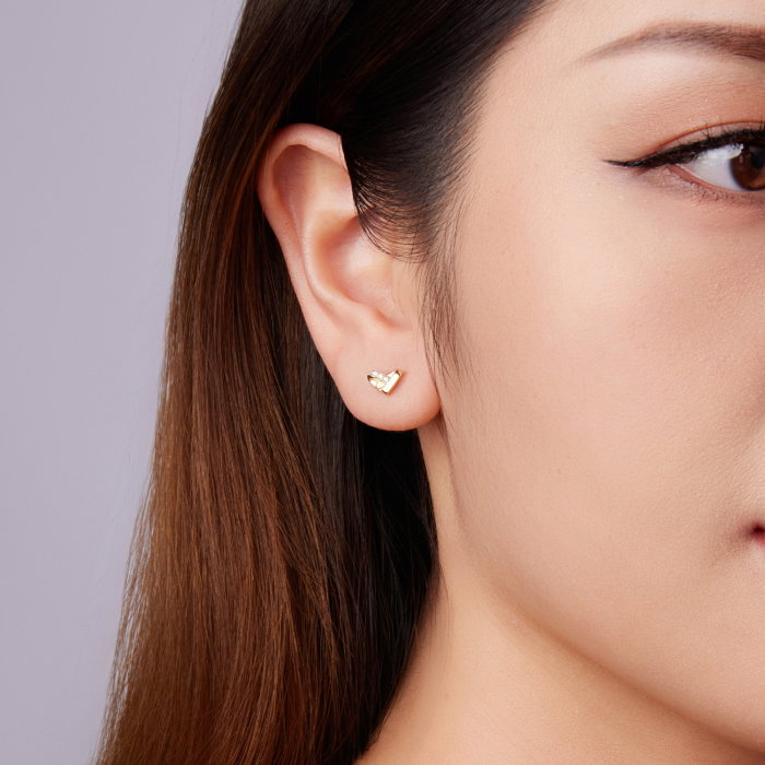 Set argint bratara glezna si cercei cu inimioare si Zirconia [8]