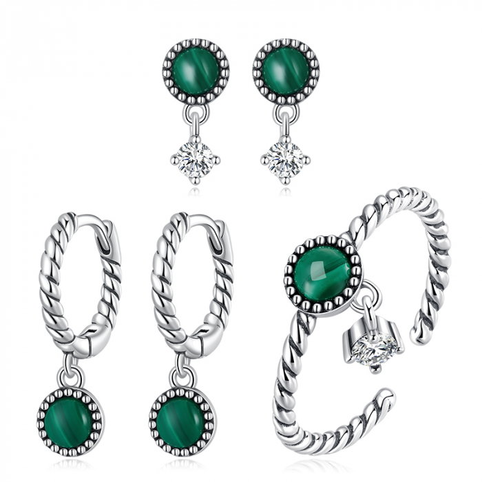 Set argint cu malachit [3]