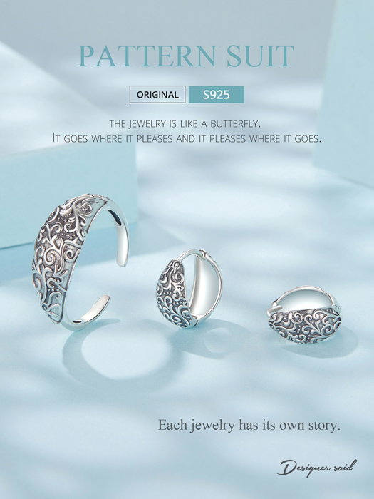 Set argint cu model floral [23]